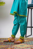 Kids Eid Dress | S.Green & Multicolor | Casual 2 Piece Suit | Cotton Plain Cambric | KAC-03263