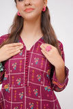 Girls Winter Dress | Magenta & Multicolor | Casual 3 Piece Suit  | Cotton Karandi Printed | GAD-03645