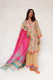 Women Eid Dress | Fawn & Multicolor | Casual 3 Piece Suit | Cotton Lawn Printed | LAD-03434