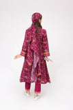 Girls Winter Dress | Magenta & Multicolor | Casual 3 Piece Suit  | Cotton Karandi Printed | GAD-03645