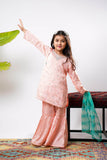 Kids formal clothes | Pink & Multicolor | Formal 3 Piece Suit | Viscose Raw Silk | KDD-03282