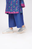 Girls Winter Dress | Navy Blue & Multicolor | Casual 3 Piece Suit  | Cotton Karandi Printed | GAD-03634
