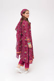 Girls Winter Dress | Magenta & Multicolor | Casual 3 Piece Suit  | Cotton Karandi Printed | GAD-03645