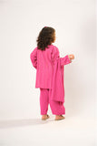 Kids winter clothes | Shocking Pink & Gold | Casual 3 Piece Suit | Cotton Karandi Dobby  | KAD-03218