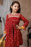 KDD-03016 | Maroon & Gold | Formal 3 Piece Suit | Viscose Chambray Silk
