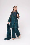 Girls Winter Dress | Turquoise Green & Multicolor | Casual 3 Piece Suit  | Viscose Yarn Dyed Jacquard | GAD-03693