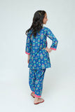 Kids Casual Dress | Blue & MultiColor | casual 2 Piece Suit | Cotton Digital Lawn Printed | KAC-03542