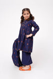 Kids Winter dress | Navy Blue & Multicolor | Casual 3 Piece Suit | Viscose Yarn Dyed Jacquard | KAD-03695
