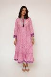 Women Eid Dress | Pink & Multicolor | Casual Maxi | Cotton Lawn Printed | LAA-03486