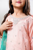 Kids formal clothes | Pink & Multicolor | Formal 3 Piece Suit | Viscose Raw Silk | KDD-03282