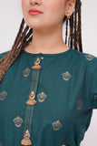 Girls Winter Dress | Turquoise Green & Multicolor | Casual 3 Piece Suit  | Viscose Yarn Dyed Jacquard | GAD-03693