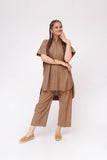 Girls Winter Dress | Light Brown | Casual 2 Piece Suit  | Cotton Khaddar Self Dobby | GAC-03610