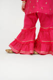 Winter Formal Dress | Shocking Pink & Gold | Formal 3 Piece suit | Viscose Raw-Silk | KDD-03625