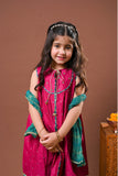 Kids formal clothes | Shocking Pink & Multicolor | Formal 3 Piece Suit | Viscose Chambray Katan | KDD-03234