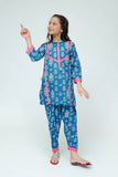 Kids Casual Dress | Blue & MultiColor | casual 2 Piece Suit | Cotton Digital Lawn Printed | KAC-03542