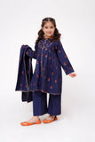 Kids Winter dress | Navy Blue & Multicolor | Casual 3 Piece Suit | Viscose Yarn Dyed Jacquard | KAD-03695
