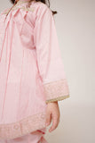 Kids Casual Dress | Pink & Gold | Casual Plus 3 Piece Suit | Cotton Plain with Banarsi Borders | KBD-03448