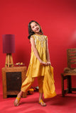 Kids Eid Dress | Mustard & Multicolor | Casual Plus 3 Piece suit | Cotton Plain | KBD-03325