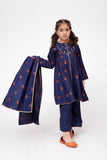 Kids Winter dress | Navy Blue & Multicolor | Casual 3 Piece Suit | Viscose Yarn Dyed Jacquard | KAD-03695