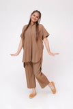 Girls Winter Dress | Light Brown | Casual 2 Piece Suit  | Cotton Khaddar Self Dobby | GAC-03610