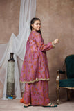Girls formal clothes | Purple & Multicolor | Formal 3 Piece Suit  | Cotton Shamray | GDD-03138