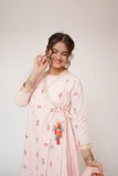 Girls Casual Dress | Light Pink & Multicolor | Casual 3 Piece Suit | Cotton Plain Embroidery | GAD-03414