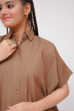 Girls Winter Dress | Light Brown | Casual 2 Piece Suit  | Cotton Khaddar Self Dobby | GAC-03610