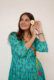 Girls Eid Dress | S.Green & Multicolor | Casual Maxi | Cotton Lawn Printed | GAA-03476