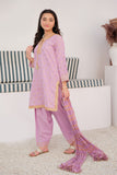 GBD-02912 | Purple & Gold | Casual Plus 3 Piece Suit | Cotton Jacquard