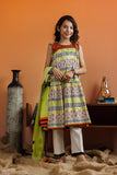 KAD-03125 | Fawn & Multicolor | Casual 3 Piece Suit | Cotton Lawn Printed