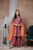 Girls formal clothes | Purple & Multicolor | Formal 3 Piece Suit  | Cotton Shamray | GDD-03138