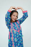 Kids Casual Dress | Blue & MultiColor | casual 2 Piece Suit | Cotton Digital Lawn Printed | KAC-03542