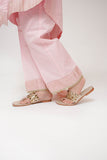 Kids Casual Dress | Pink & Gold | Casual Plus 3 Piece Suit | Cotton Plain with Banarsi Borders | KBD-03448