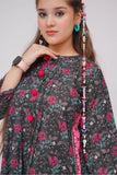Girls Winter Dress | Black & Multicolor | Casual 3 Piece Suit  | Cotton Karandi Printed | GAD-03636