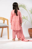 Kids Eid Dress | Peach & Gold | Casual Plus 3 Piece Suit | Cotton Jacquard | KBD-03398