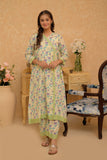 GAC-02807 | Cream & Multicolor | Casual 2 Piece Suit | Cotton Dobby Self