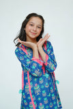 Kids Casual Dress | Blue & MultiColor | casual 2 Piece Suit | Cotton Digital Lawn Printed | KAC-03542