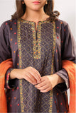 Girls formal clothes | Dark Grey & Multicolor | Formal 3 Piece Suit  |  Organza By Cotton | GDD-03009