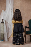 KDD-03018 | Black & Gold | Formal 3 Piece Suit | Viscose Raw Silk