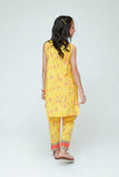 Kids Casual Dress | Perrot Green & MultiColor | Casual 2 Piece Suit | Cotton Digital Lawn Printed | KAC-03543