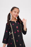 Kids Winter dress | Black & Multicolor | Casual 3 Piece Suit | Viscose Yarn Dyed Jacqurd | KAD-03684