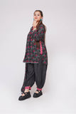 Girls Winter Dress | Black & Multicolor | Casual 3 Piece Suit  | Cotton Karandi Printed | GAD-03636