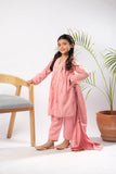 Kids Eid Dress | Peach & Gold | Casual Plus 3 Piece Suit | Cotton Jacquard | KBD-03398