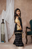 KDD-03018 | Black & Gold | Formal 3 Piece Suit | Viscose Raw Silk