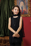 KDD-03052 | Black | Formal 3 Piece Suit | Viscose Raw-Silk
