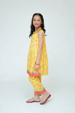 Kids Casual Dress | Perrot Green & MultiColor | Casual 2 Piece Suit | Cotton Digital Lawn Printed | KAC-03543