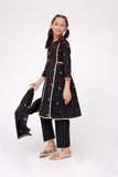 Kids Winter dress | Black & Multicolor | Casual 3 Piece Suit | Viscose Yarn Dyed Jacqurd | KAD-03684
