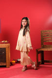 Kids Eid Dress | Beige & Multicolor | Casual 2 Piece Suit | Cotton Plain Cambric | KAC-03275