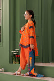 KAD-03131 | Orange & Multicolor | Casual 3 Piece Suit | Cotton Lawn Printed