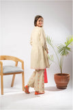 Girls Casual Dress | Fawn & Multicolor | Casual Plus 3 Piece Suit  | Cotton Self Dobby | GBD-03402
